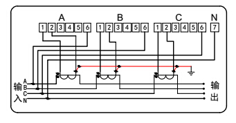 三相四線電力能效監(jiān)測終端接線圖